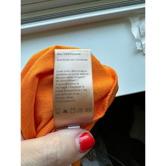 INDVEVA Women's Lua V Neck Clementine Rolled Sleeve Short Sleeve T Shirt Size M - Picture 8 of 10